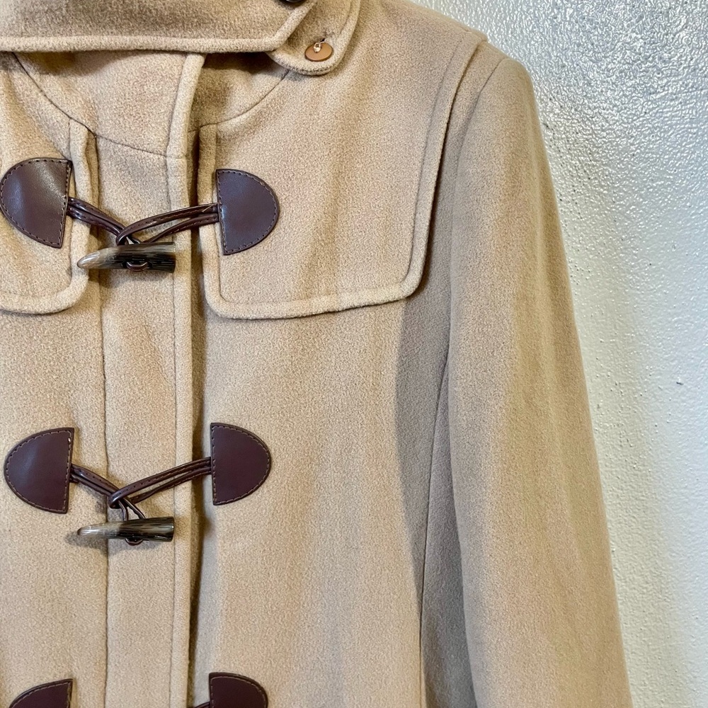 VTG Lauren Ralph Lauren Wool Cashmere Toggle Duffle Coat Womens Sz 12 Hooded Lng - Picture 10 of 16